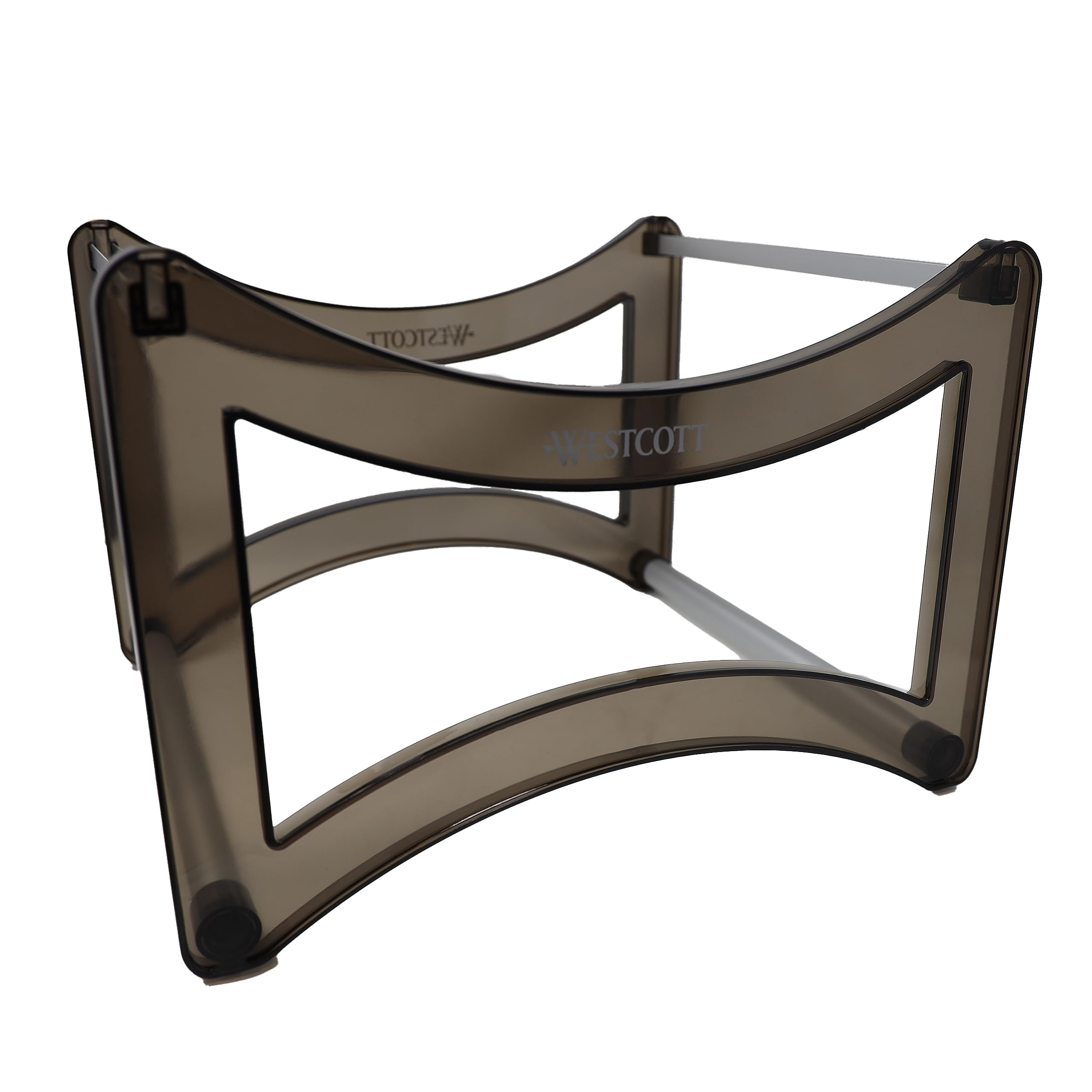 Westcott Hanging Filing Basket for Approx. 35 DIN A4 Hanging Files (unfilled) | Hanging File Box in Translucent Black with Aluminium Plug-In System | Stackable & Non-Slip | E-733328 00