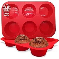Walfos Silicone Texas Muffin Pan Set- 6 Cup Jumbo Silicone Cupcake Pan, Non-Stick Silicone, Just PoP Out! Perfect for…