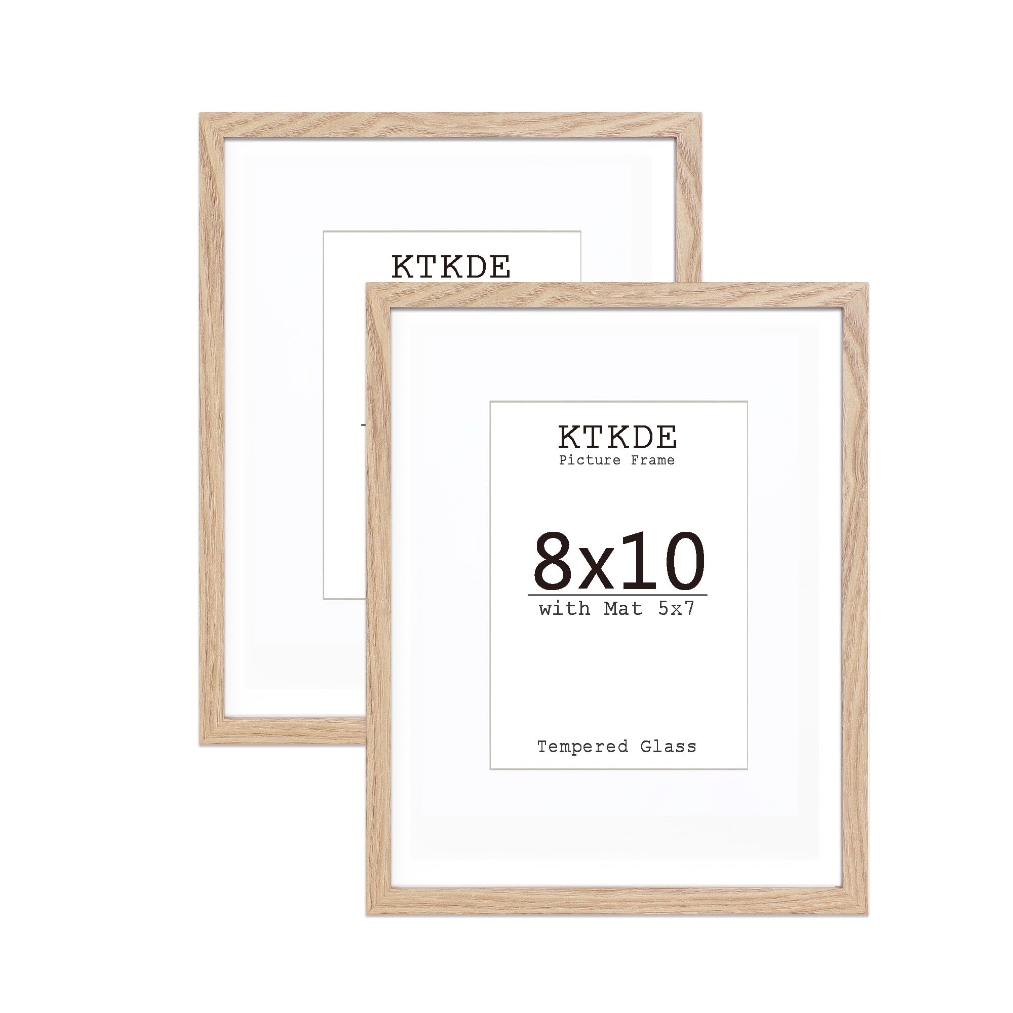 Photo 1 of KTKDE 8x10 photo frames, MDF wrapped wood grain paper photo frames with 5x7 pads or 8x10 without pads, tempered glass, 8 × 10 gallery wall installation or desktop home ideal gift