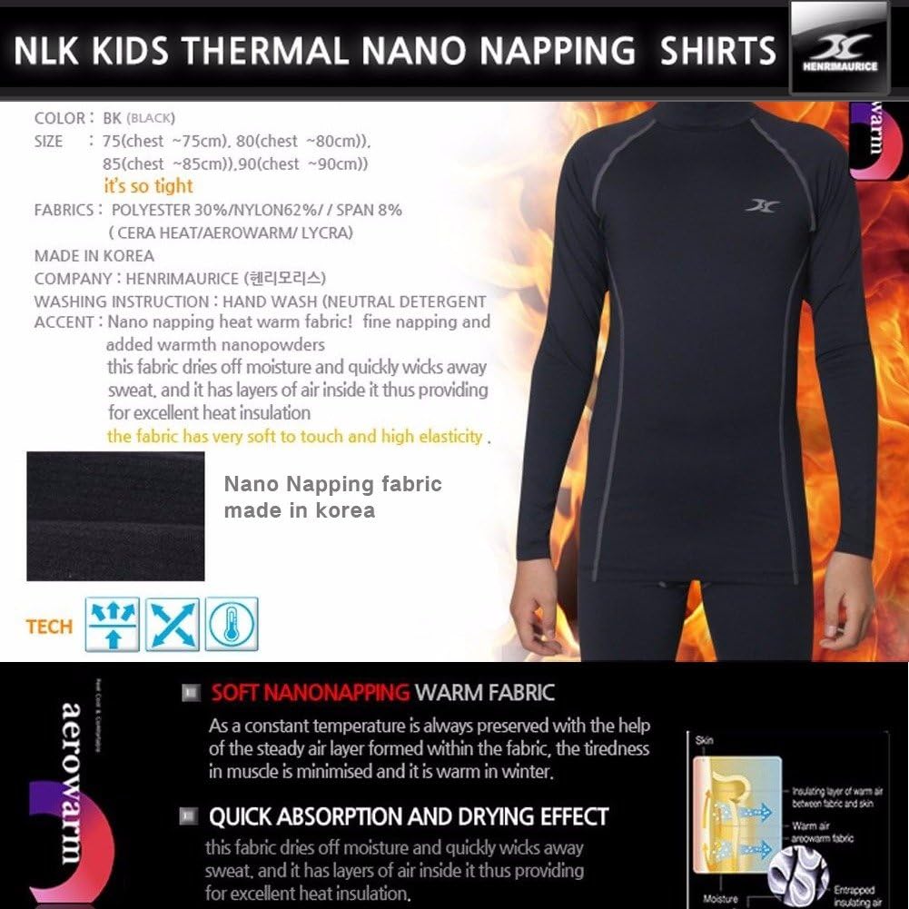 Thermal Underwear Kids Mock Turtleneck Shirts Compression Tops Base Layer NLK: Clothing