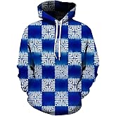 Aueoero Unisex Graphic Hoodies, 3D Novelty Pullover Sweatshirt, Xmas Men Women Teen Boy Gifts, Black White Galaxy Print Flag