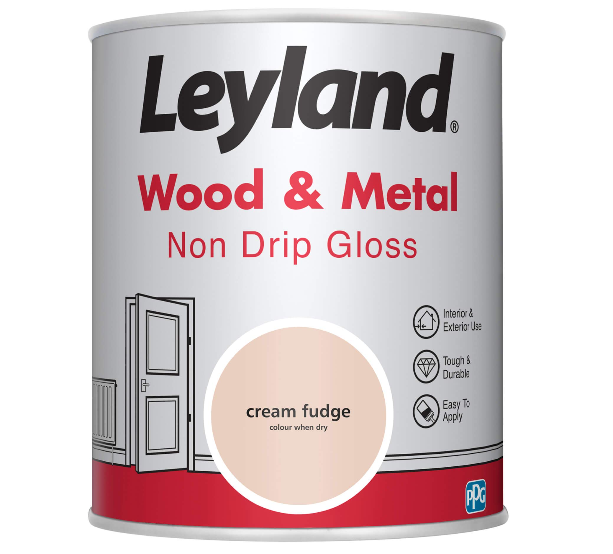 Leyland Wood & Metal Non Drip Gloss, Cream Fudge, 750ml