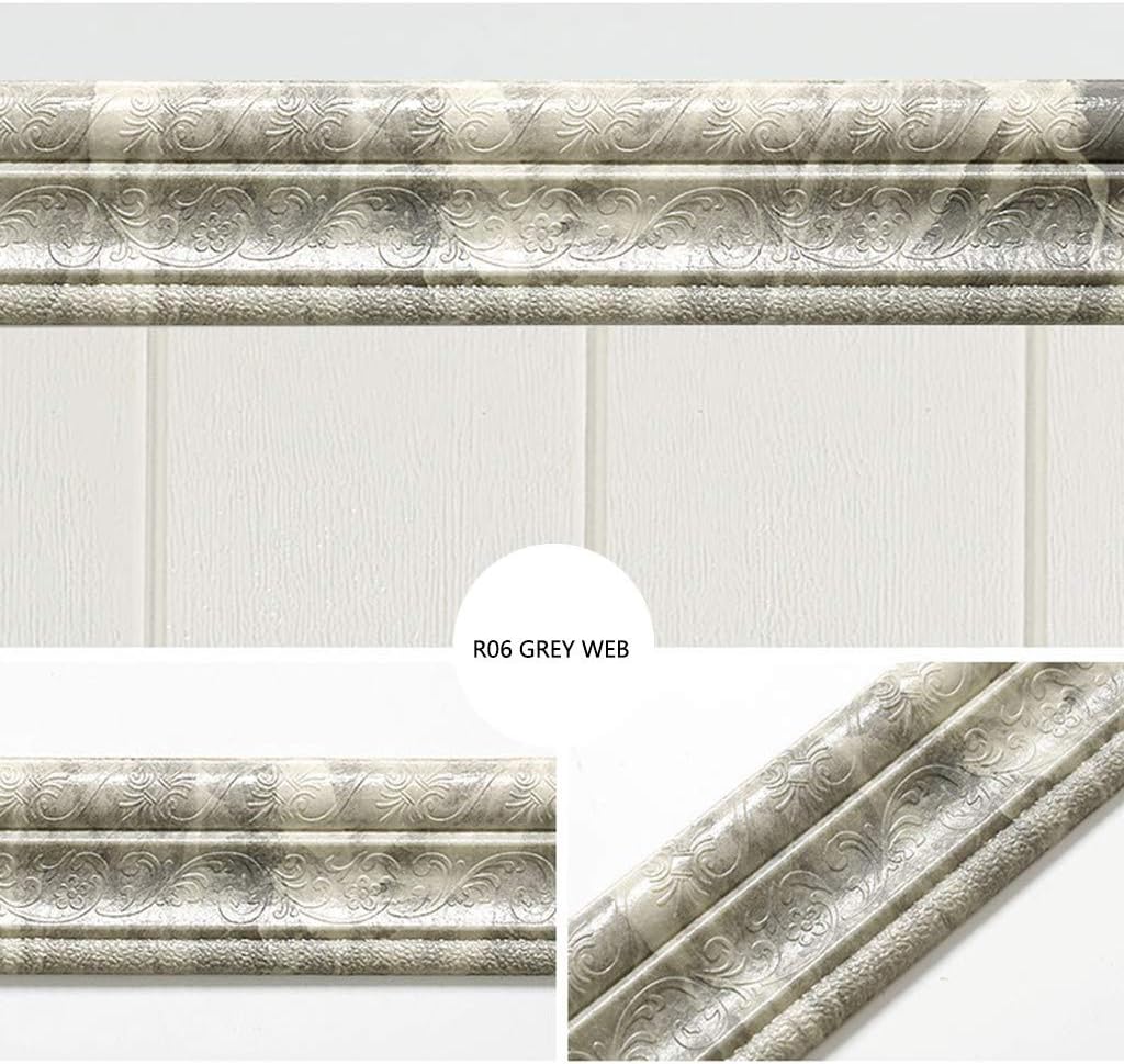 3D Wall Panels Peel and Stick, Brick Wallpaper, Self-Adhesive Wall Edging Strip Border Waterproof Home Decor (Gray)