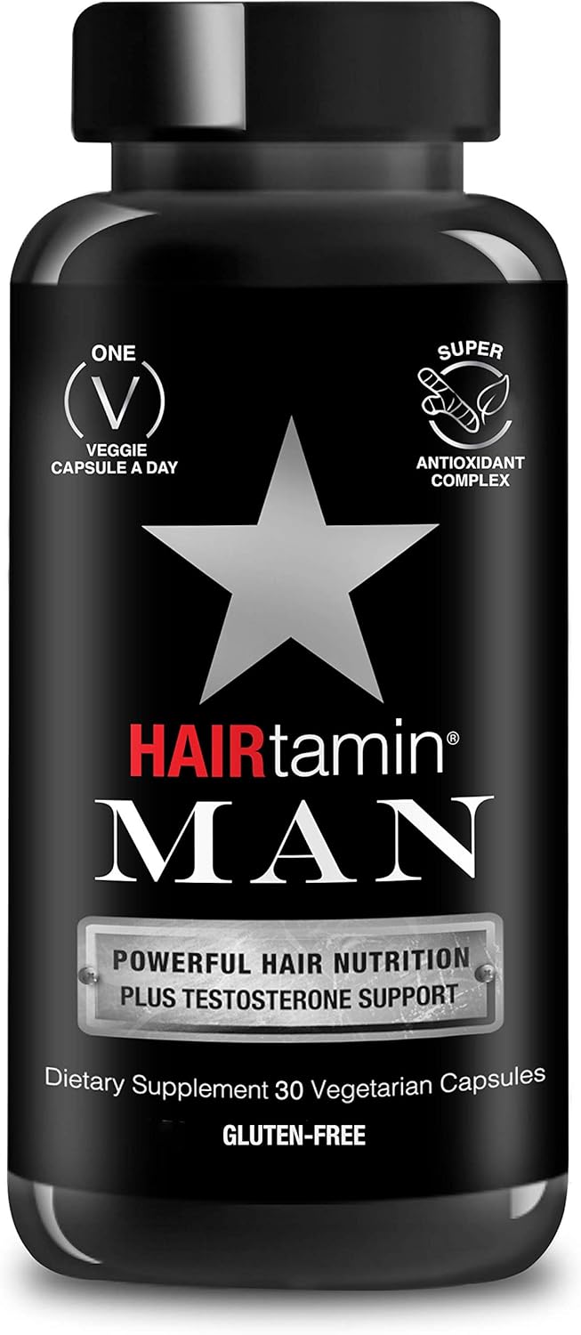 HAIRtamin Man Hair Growth Vitamins Best Daily Beard and Hair Vitamin