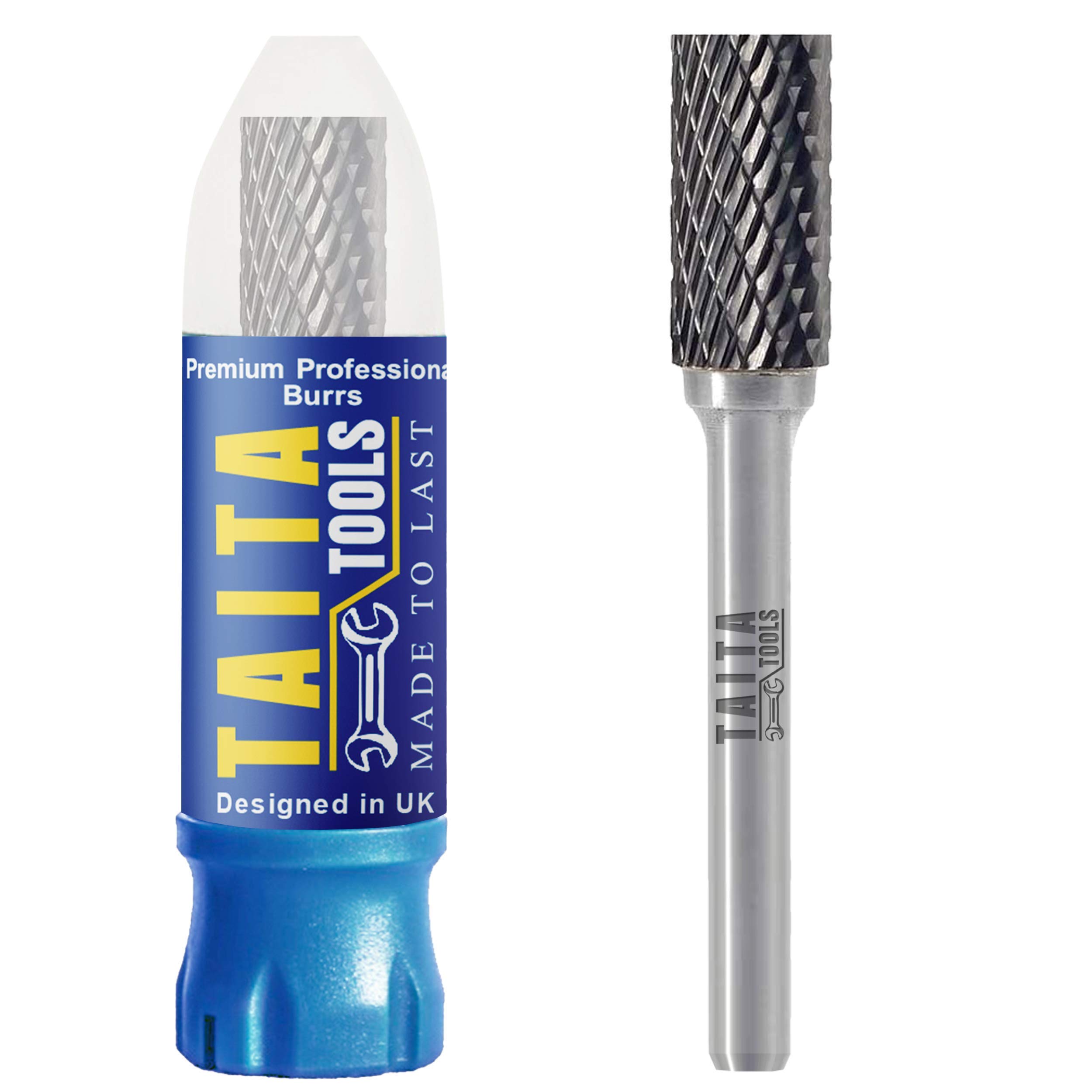 Carbide Burr 1/4" Shank, SA-3 Tungsten Double Cut Rotary Die Grinder Bits - Cutting Burrs for Milwaukee, Dewalt and Makita Die Grinder Accessories - Wood Carving Metal Working & Sturdy Storage Case — image 1