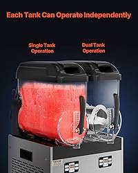 VEVOR Commercial Slushy Machine, 12Lx2 Double Tank