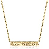 Valloey Rover Gold Pendant Necklaces for Women-Charm 14K Gold Plated Cubic Zirconia Dainty Long Bar Pendant Necklace Jewelry Gifts for Women