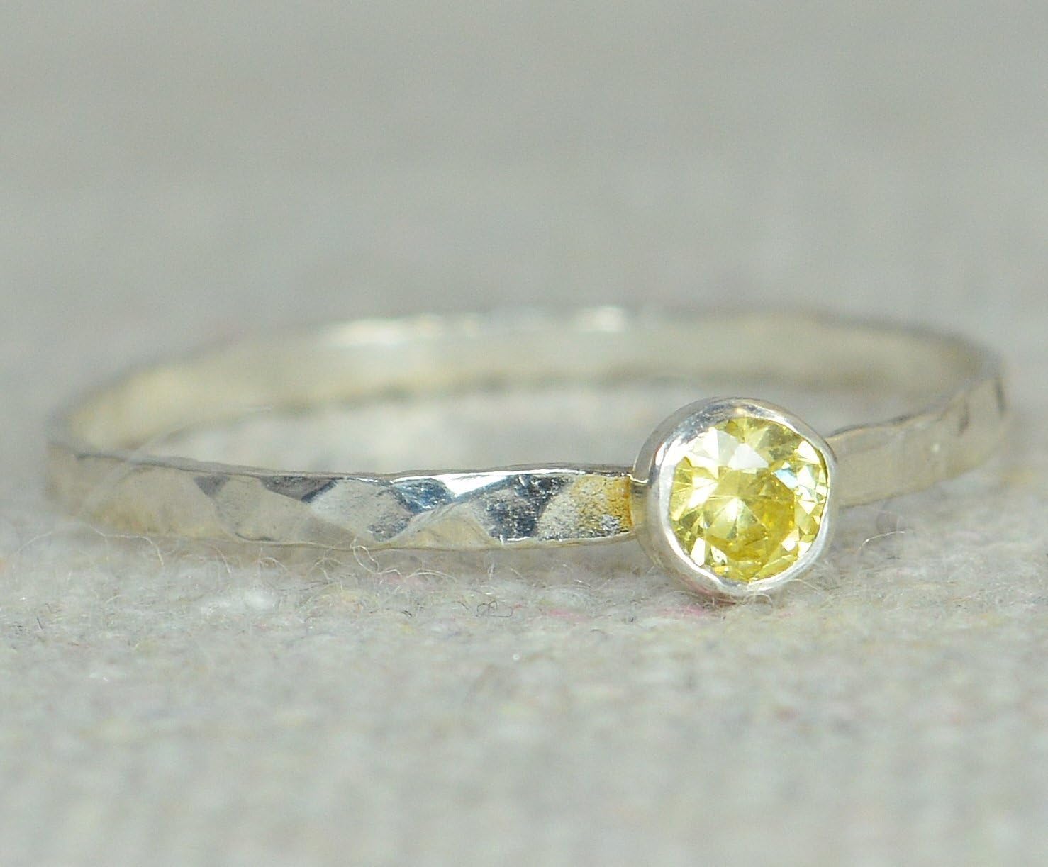 Dainty Sterling Silver Topaz Ring