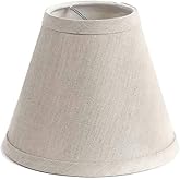 Urbanest Chandelier Pure Linen Shade, Oatmeal, 3" Top x 6" Bottom x 5" Slant Height, Clip On