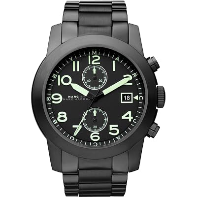Marc Jacobs Black IP Larry Chronograph Watch - Mens Slovenia 