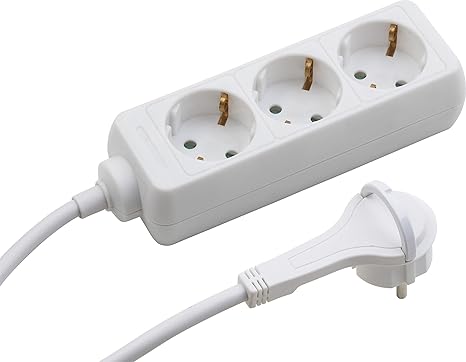 Meister Steckdosenleiste 3-fach - Extraflacher Stecker - 1,4 m Kabel - weiß - IP20 Innenbereich / Mehrfachsteckdose mit Kinde