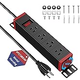 10 Inch Rack PDU Power Strip,1U RackMount Surge Protector Power Strip, 360° Rotatable Mounting, Rack Mount Power Strips for 1