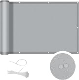 Cool Area Privacy Screen 90x300 cm Balcony Cover Grey PES PU Coated view 1