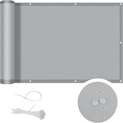 Cool Area Privacy Screen 90x300 cm Balcony Cover Grey PES PU Coated