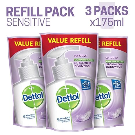 Dettol Liquid Handwash - 175 ml (Sensitive, Buy 2 Get 1 Free)