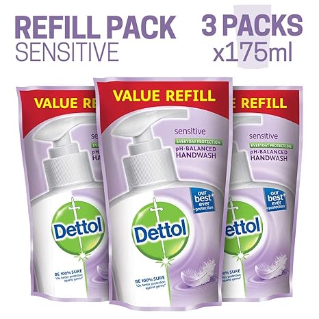 Dettol Liquid Handwash-175 ml (Sensitive, Buy 2 Get 1 Free)