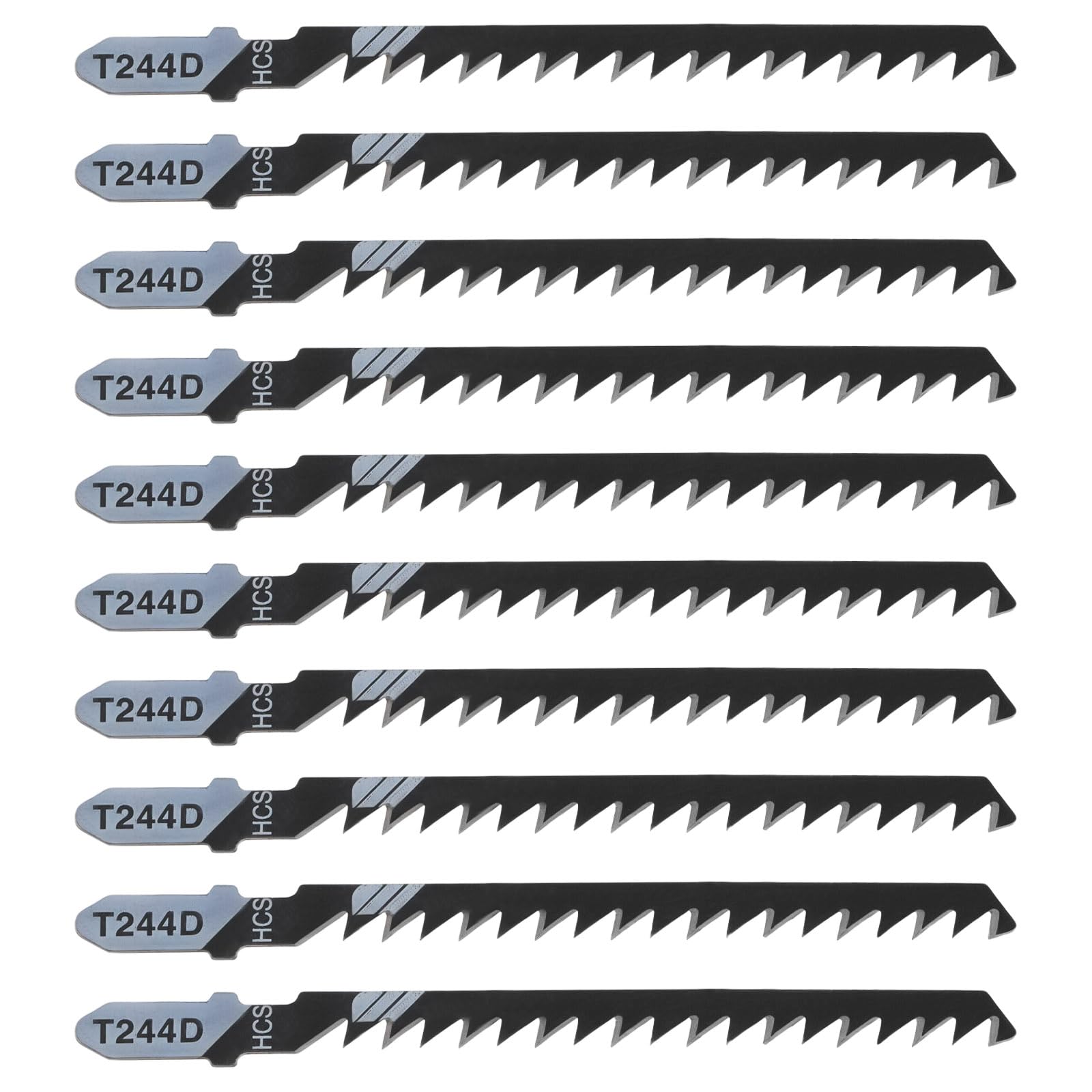 Create Idea 20pc T-Shank Jigsaw Blades, HCS, 100mm, 6TPI, Curve Cutting, Wood