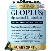 Liposomal Glutathione Supplement, 1150mg 11-in-1 Complex with NAC, 60ct | Antioxidant, Skin Glow, Hair, Liver &amp; Immune Support: Biotin, Alpha Lipoic Acid, Resveratrol, Vitamins C &amp; E