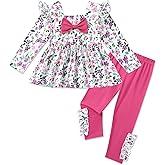 Coedody Toddler Girl Clothes 12M-6T Long Sleeves Ruffle Top+Ruffle Pants Toddler Girls Fall Winter Clothes
