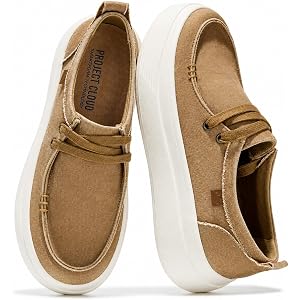 Project Cloud Canvas Platform Loafers for Women Boat Shoes for Women (Dana) | Canvas Womens Sneakers with High Density SmartF