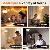 INMOZATA Mother and Child Floor Lamp Uplighter Dual Switch Silver 175cm view 7