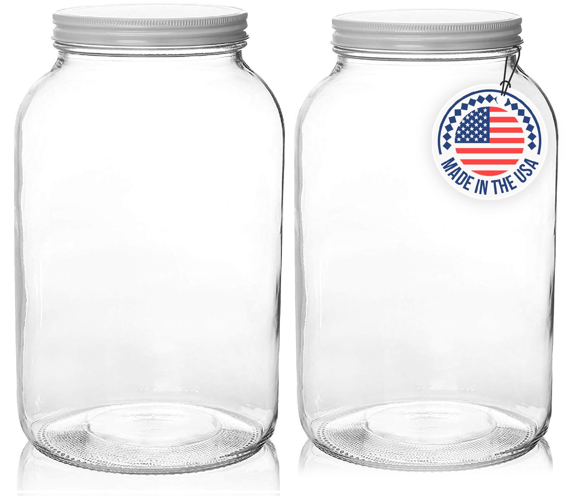 Photo 1 of kitchentoolz 1 Gallon Glass Jar with Lid – Wide Mouth Large Glass Jar for Fermenting, Pickling, Canning, Water Glassing Eggs, Kombucha, and Food Storage – BPA-Free, Made in USA (2-Pack)