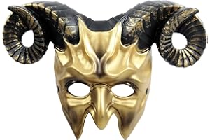 VZQI Devil Mask Krampus Mask Sheep Half Face Halloween Masquerade Cosplay Props For Adults