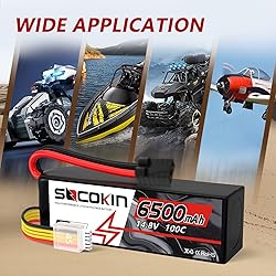 Socokin 4S Lipo Battery 14.8V 6500mAh 100C 4 Cell