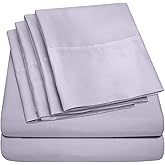Queen Sheets Lilac - 6 Piece 1500 Supreme Collection Fine Brushed Microfiber Deep Pocket Queen Sheet Set Bedding - 2 Extra Pillow Cases, Great Value, Queen, Lilac