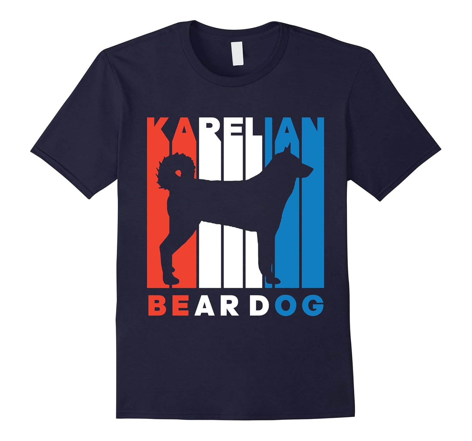 Retro RWnB Karelian Bear Dog Silhouette T-Shirt-ANZ