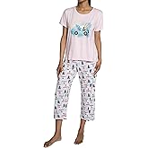 Peanuts womens Tee and Capri 2pc Pj Set