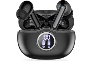 Fhumsh Wireless Earbuds, Bluetooth 5.3 Headphones HiFi Stereo 50H Playback LED Digital Display Ear Buds with ENC Noise Cancel