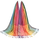 RonFoxi Rave Pashmina Scarf, Fashion Colorful Shawls and Wraps Soft Festival Scarves