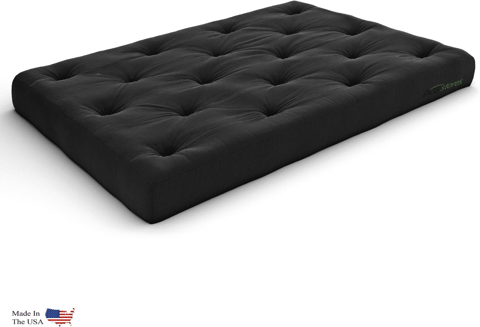 Nirvana Futons Extra Thick Premium 10-Inch Full Futon Mattress, Black Twill - Made in USA