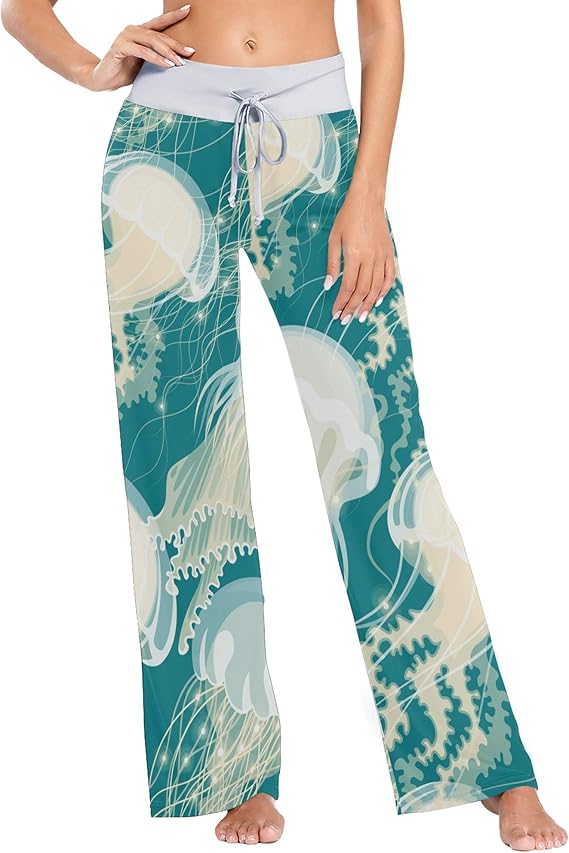 Amazon Makiku ルームパンツ ボトムス ルームウェア レディース クラゲ 肌触りが良い 部屋着 普段着 パジャマ ルームウェアボトムス 通販