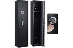 6-7 Long Rifle Gun Safe for Home Rifle and Pistols, Large Gun Security Cabinet Safe for Rifles Shotguns, Thickened, with Digi