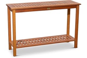 DTY Outdoor Living Longs Peak Eucalyptus Console Table, Natural Oil