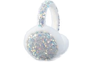 ACTLATI Girl Winter Earmuffs Sequin Shiny Outdoor Ear Warmers Fluffy Muffs Cute Faux Fur Earmuff for Kids Adult Women