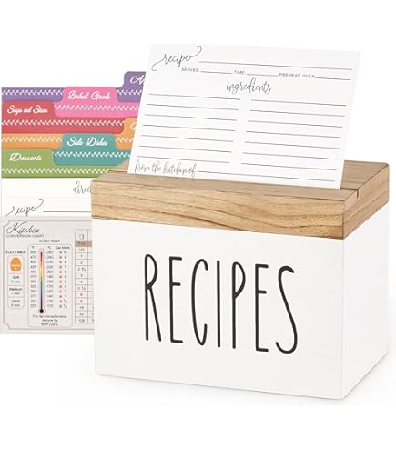 Amazon.com: Recipe Card Plastic Sleeve Protectors for Recipe Card Boxes:  Recipe Holders: Home & Kitchen