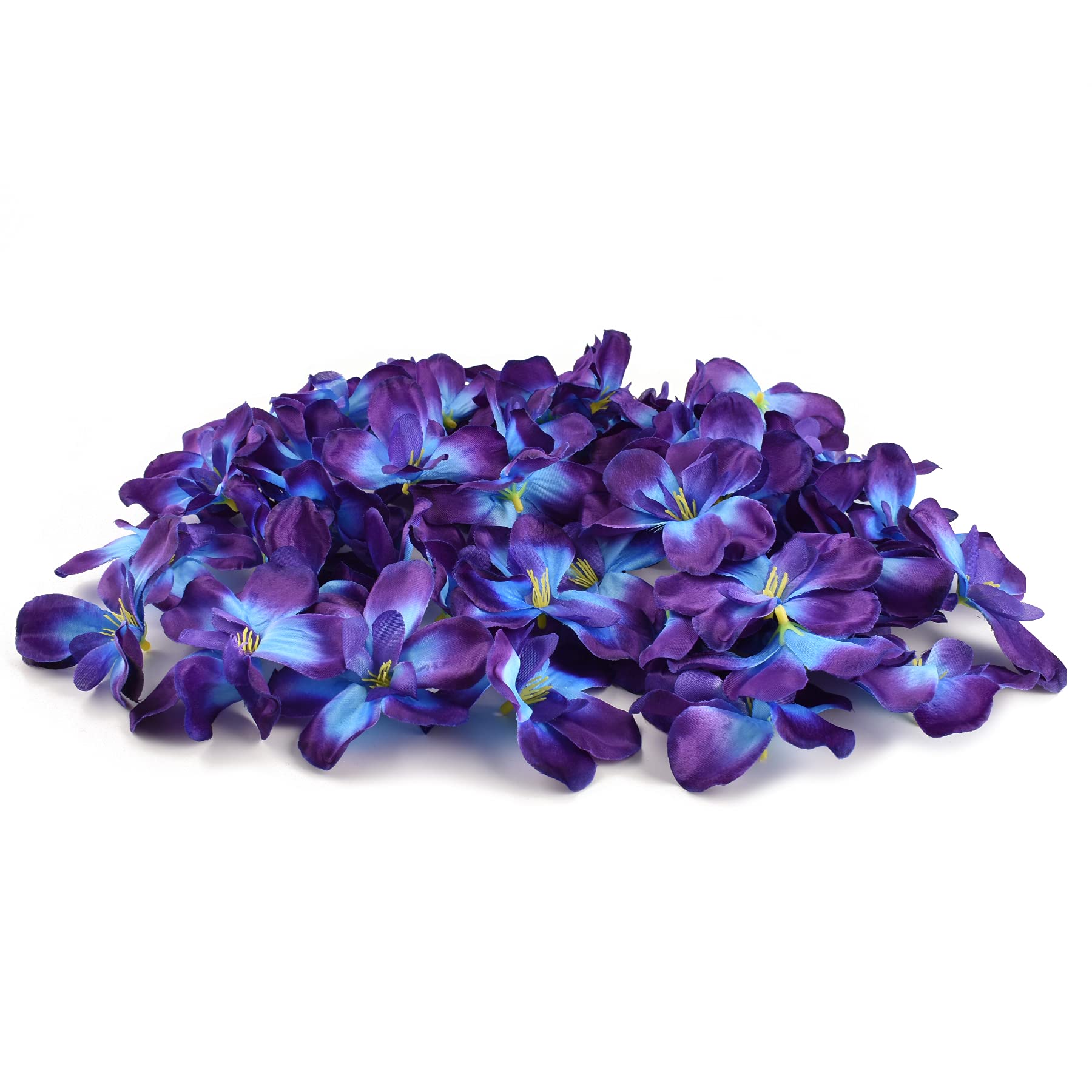 Photo 1 of HOKPA 60Pcs Artificial Orchids Flower Heads, Fake Orchid Blooms Head for Wedding Cake Centerpieces Decor Bouquet Making DIY Crafts Bridal Shower Photography Props
