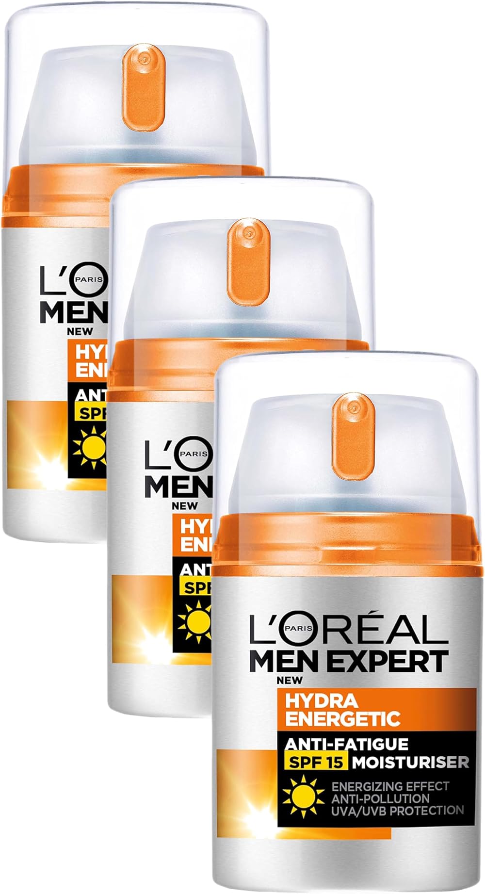 L’Oréal Men Expert Hydra Energetic SPF15 Moisturiser 50 ml Pack of 3