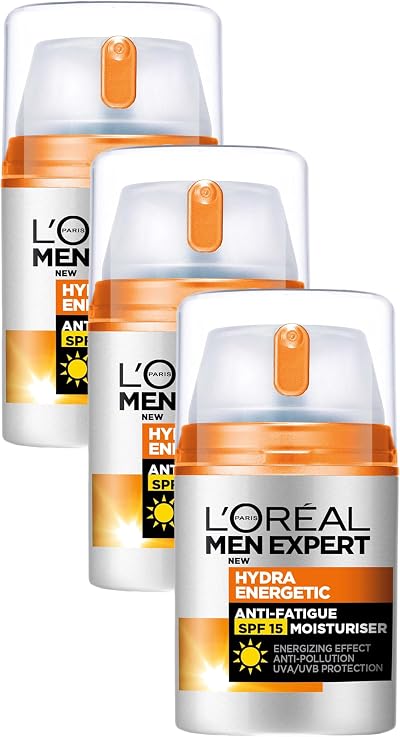 L’Oréal Men Expert Hydra Energetic SPF15 Moisturiser 50 ml Pack of 3