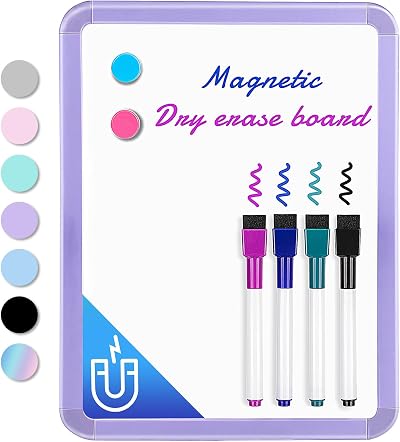 VUSIGN Small White Board 22 x 28 cm Magnetic Dry Erase Board with Markers