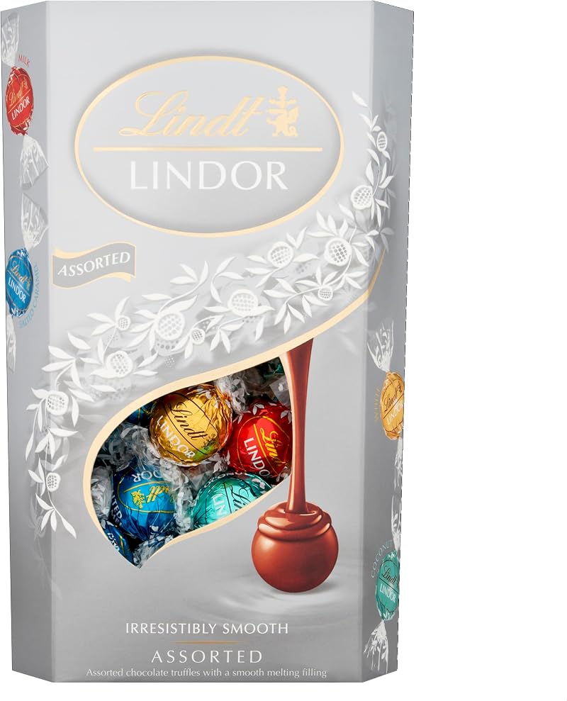 Lindt Lindor Silver Assorted Chocolate Truffles 600g Box 48 Balls