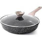 Kordisen Frying Pans Nonstick with Lid, 12.5 Inch Large Skillet with Lid, Induction Cooking Pan, Stay-Cool Handle, Compatible with All Stovetops, PFOA Free