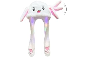 A-SZCXTOP LED Glowing Plush Rabbit Ear Hat,Moving Jumping Funny Easter Bunny Ear Hats,Tea Party March Hare Kit