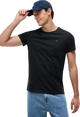 Tjm Xslim Jersey Tee Dm0dm04411, Maglietta a Maniche Corte Uomo, Nero (Tommy Black), M