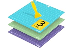 Ecraft Cutting Mat 12X12 For Cricut - Include (Strong/Standard/Light) Adhesive Sticky (3 pack) Flexible Square Gridded Quilting Cut Mats Replacement for Crafts、Sewing and All Arts.（Variety)