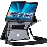 ZEERSIDEND for Microsoft Surface Pro8 Tablet Protective Case 13 inches 2021, Thicken and Rugged Cover with Stand Case, Compatible Keyboard Cover, Including Hand Strap Shoulder,Black