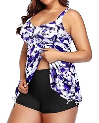 Aqua Eve Women Plus Size Tankini Swimsuit Two Piece